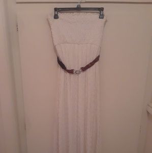 Lace strapless long dress